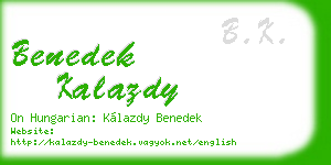 benedek kalazdy business card